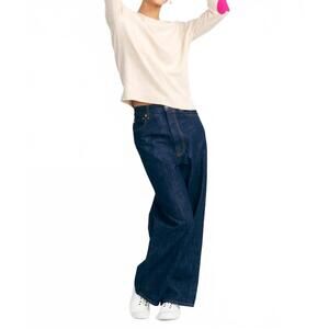 NEW JUMPER1234 heart patch crewneck top in oat